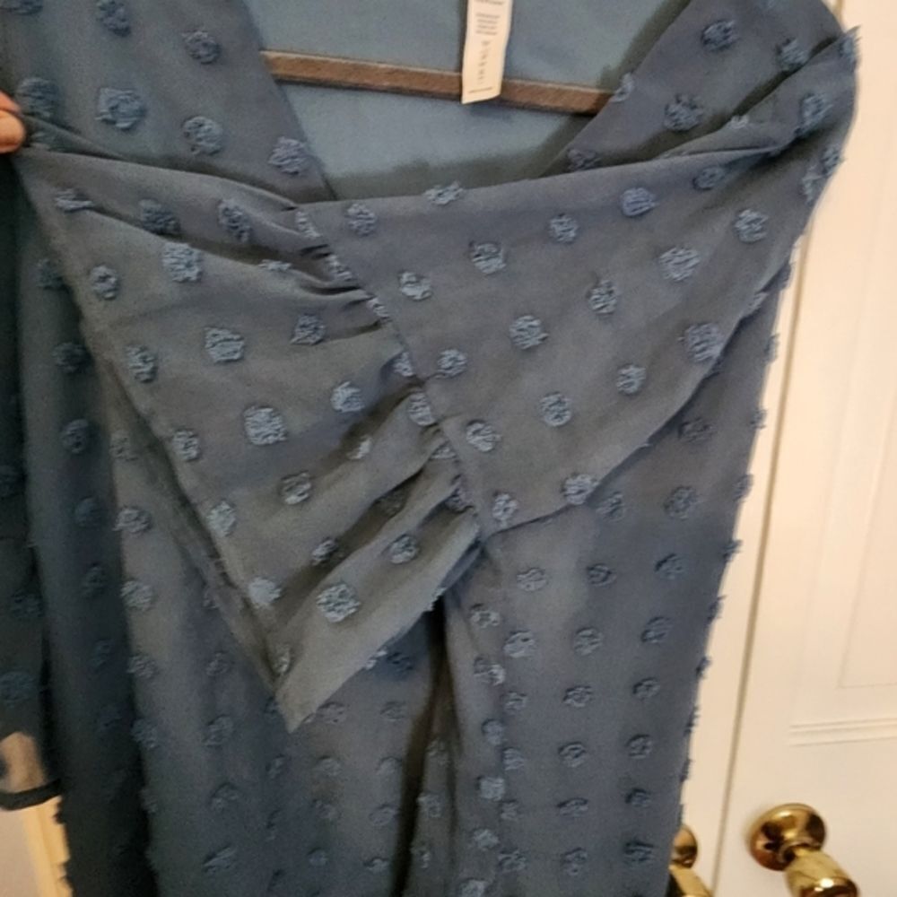 Puff sleeve 3/4 sleeves dress with accents on dress to make it stunningly unique - Picture 6 of 7